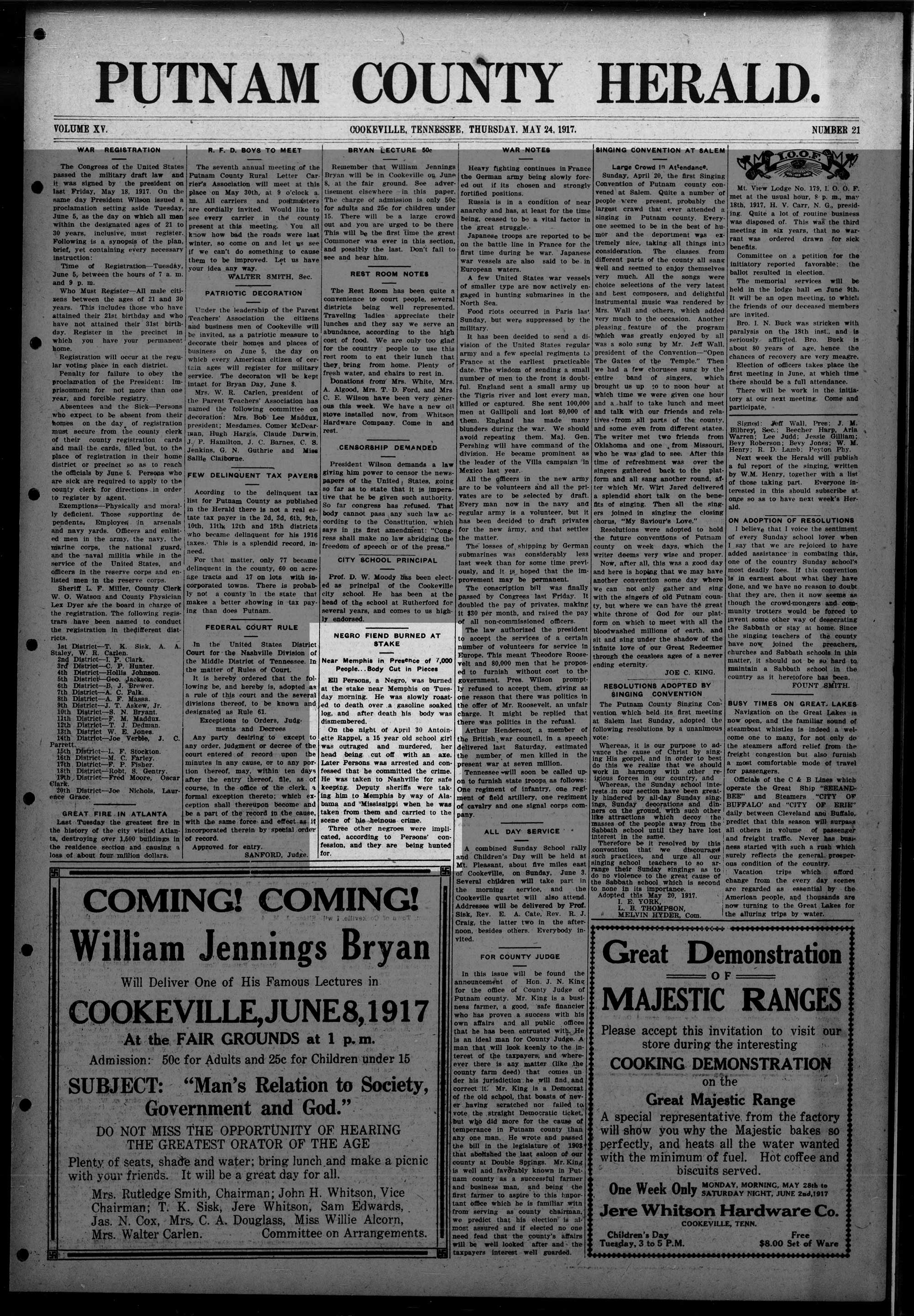 Putnam County Herald, 5/24/1917