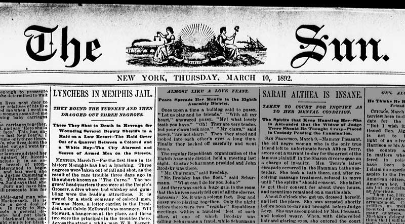 New York Sun, 3/10/1892 | The Lynching Sites Project of Memphis