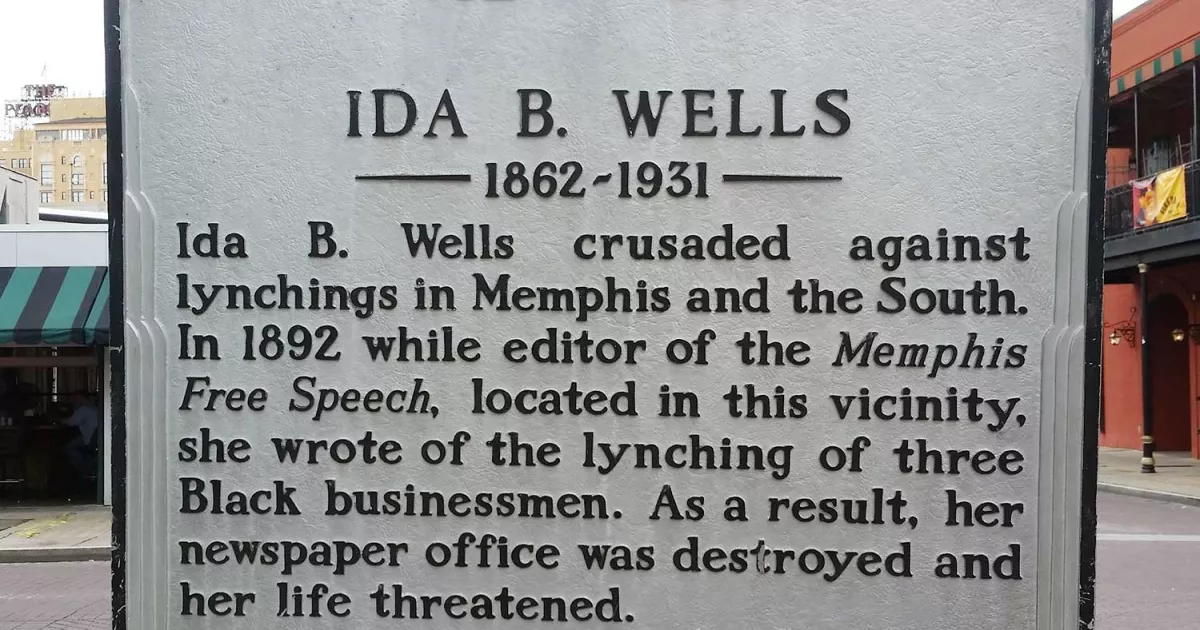 Ida B Wells Historical Marker Mentioning The People's Grocery Lynching ...